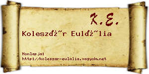 Koleszár Eulália névjegykártya